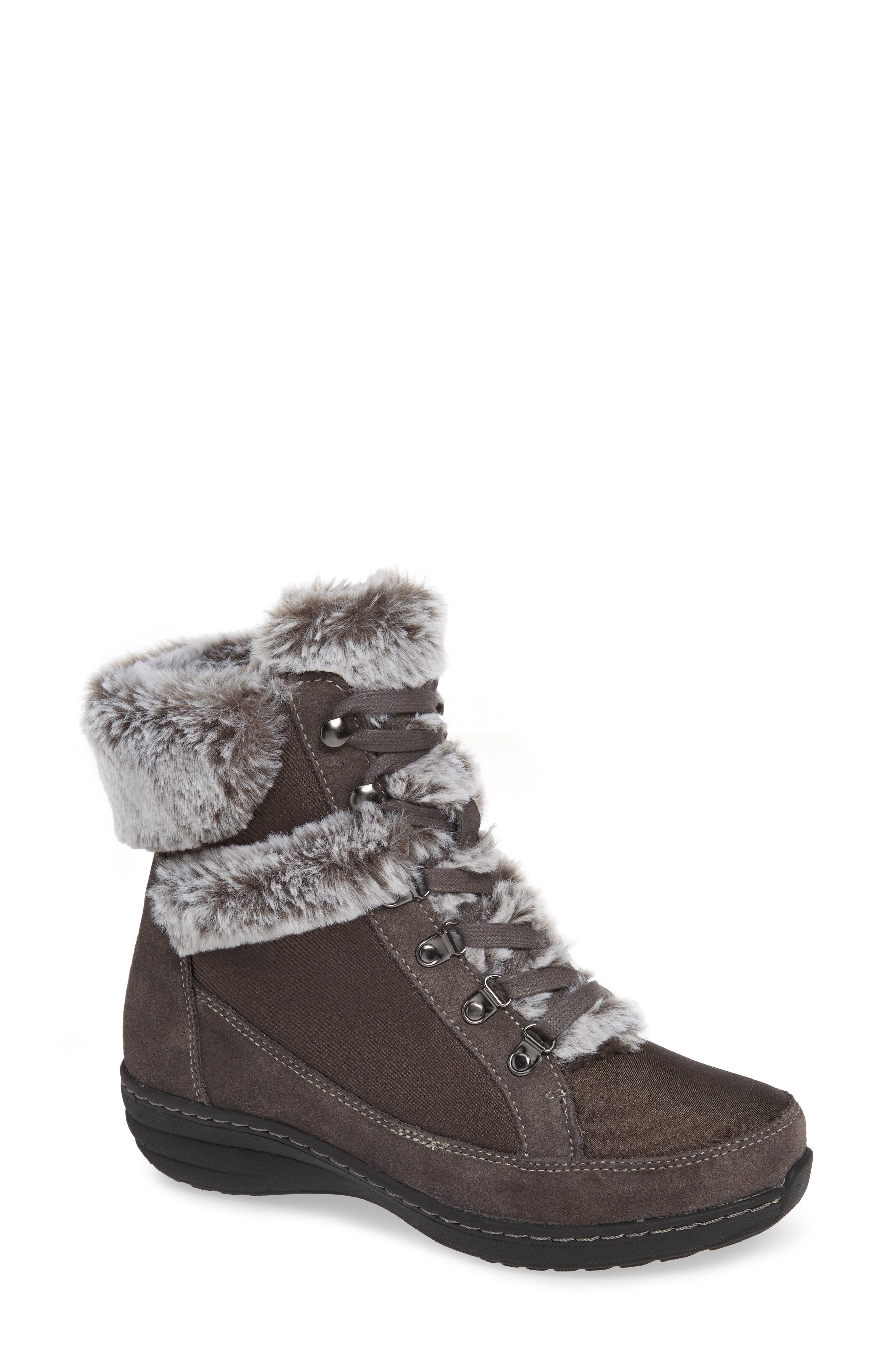 Aetrex Fiona Faux Fur Lined Boot, Grey