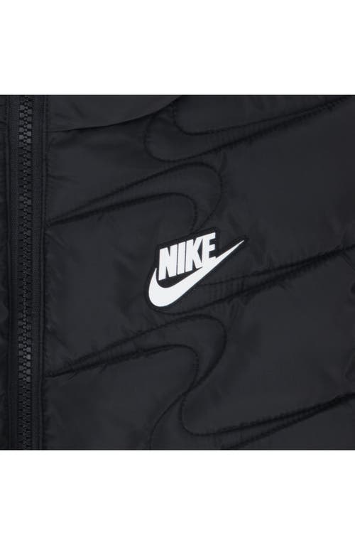 NIKE NIKE KIDS' SWOOSH QUILTED HOODED PUFFER JACKET