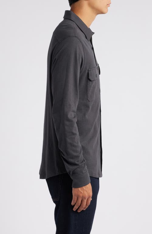 Shop Treasure & Bond Slub Jersey Button-up Shirt In Grey Phantom