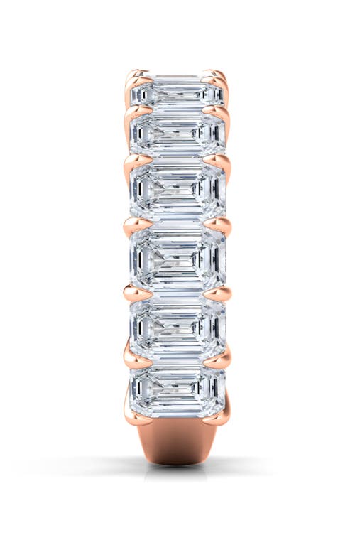 Hautecarat Emerald Cut Lab Created Diamond Eternity Band In Rose Gold