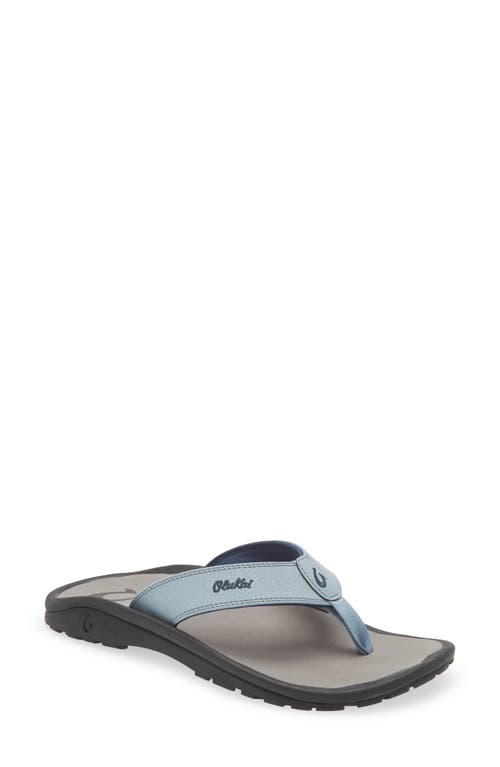 Shop Olukai Ohana Flip Flop In Sea Ice/charcoal