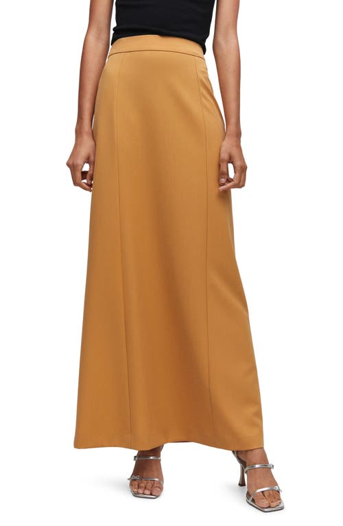 MANGO Flowy Maxi Skirt in Ochre at Nordstrom, Size Small