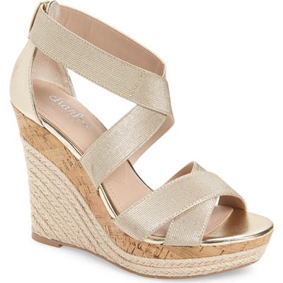 Charles By Charles David Azures Platform Wedge Sandal- Metallic