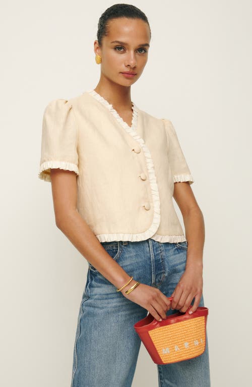 Reformation Bess Linen Top In Neutral
