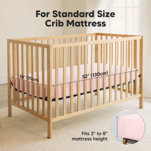Keababies 2-pack Soothe [protect+] Waterproof Crib Sheets In Mist Rose