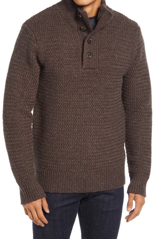 Military Henley Sweater in Coffee