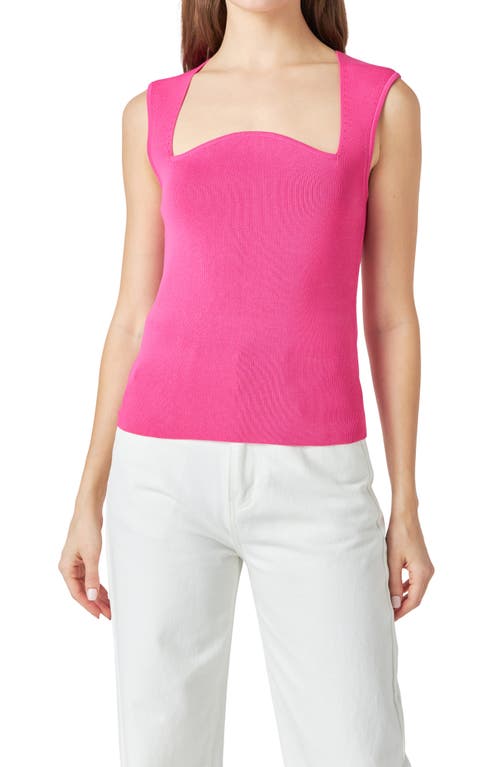 Shop Endless Rose Sculpted Neck Knit Tank In Pink