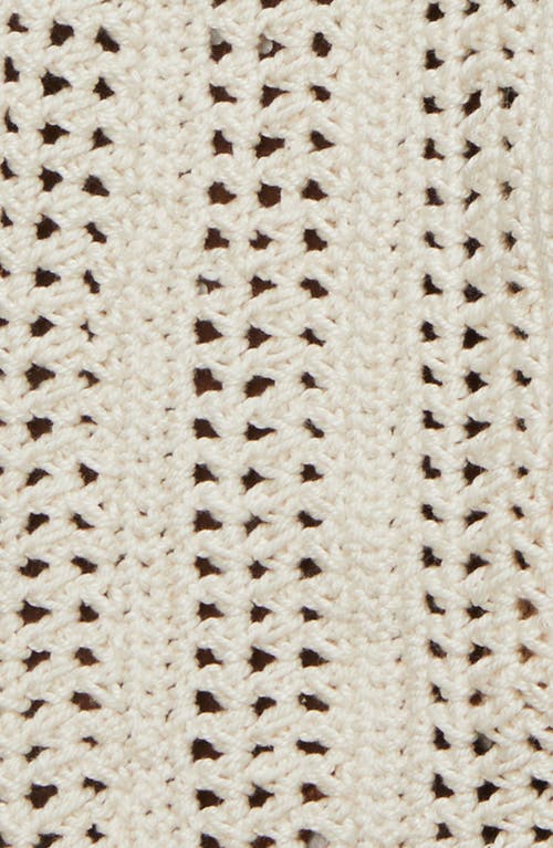 Shop Eleventy Crochet & Sheepskin Leather Driving Gloves In Ivory And Camel