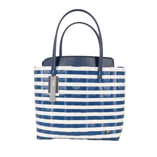 Shop Handed By Sunny Bay Recycled Plastic Weekender Bag In Ocean Blue/pearl White