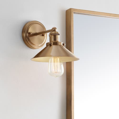 Jonathan Y July Metal Shade Sconce In Brass Gold