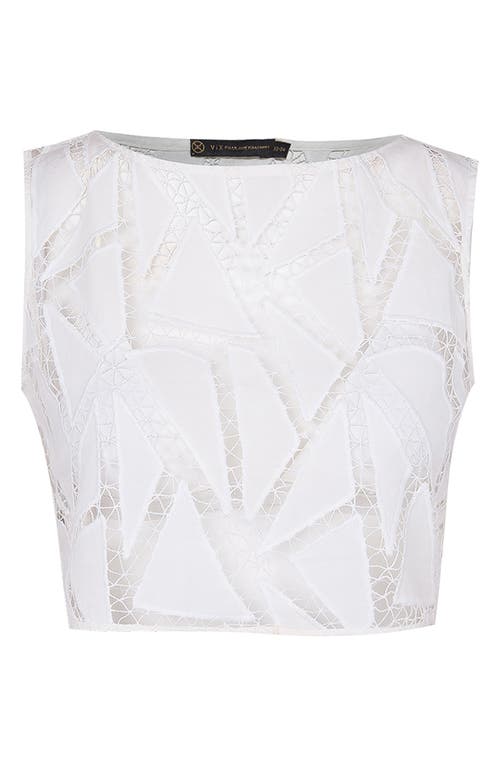 Vix Swimwear Elara Cutout Crop Cover-up Top In Off White