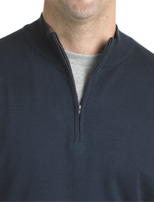 Shop Harbor Bay By Dxl Quarter-zip Pullover Sweater In Navy