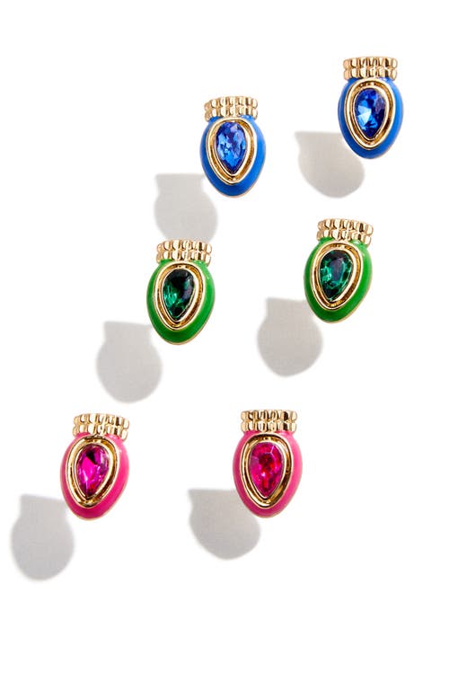 BaubleBar Light Show Set of 3 Stud Earrings in Multi 