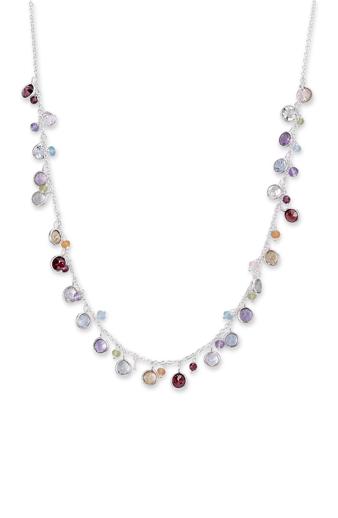 SAMUEL B. Sterling Silver Multi Gem Necklace | Nordstromrack