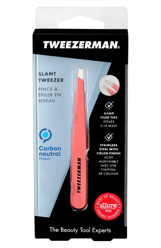 Shop Tweezerman Geranium Slant Tweezer In Red