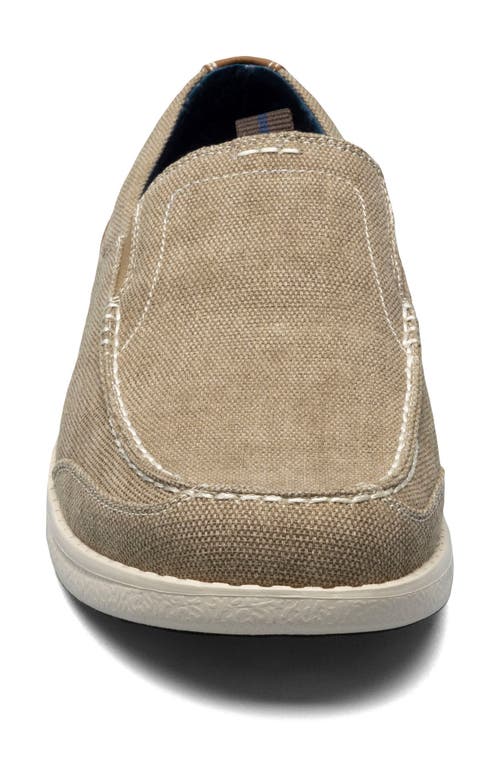 NEW Nunn Bush Brewski MT Slip Mens 11 M Stone Canvas Loafers Boat Shoes Nunn Bush Brewski Moc Toe Slip-On Shoes - Mens Clothing  main image 3