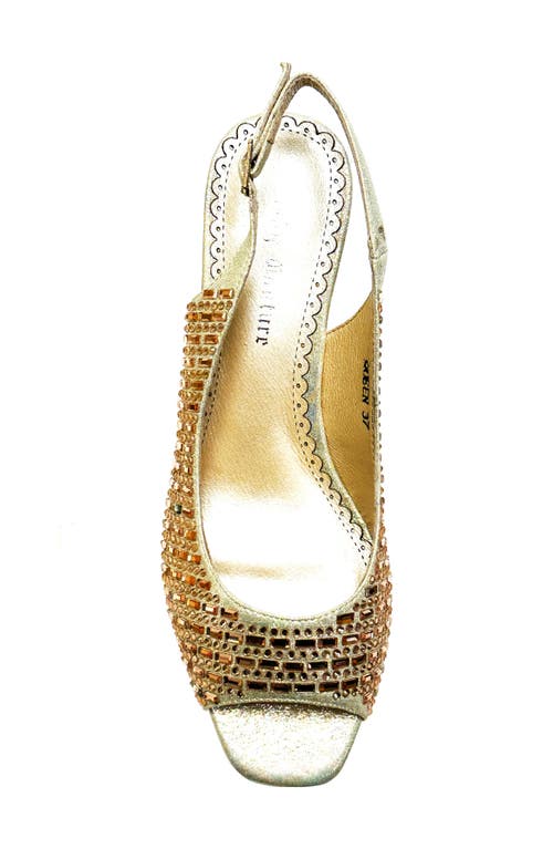 Lady Couture Queen Slingback Wedge Heel Sandal In Champagne