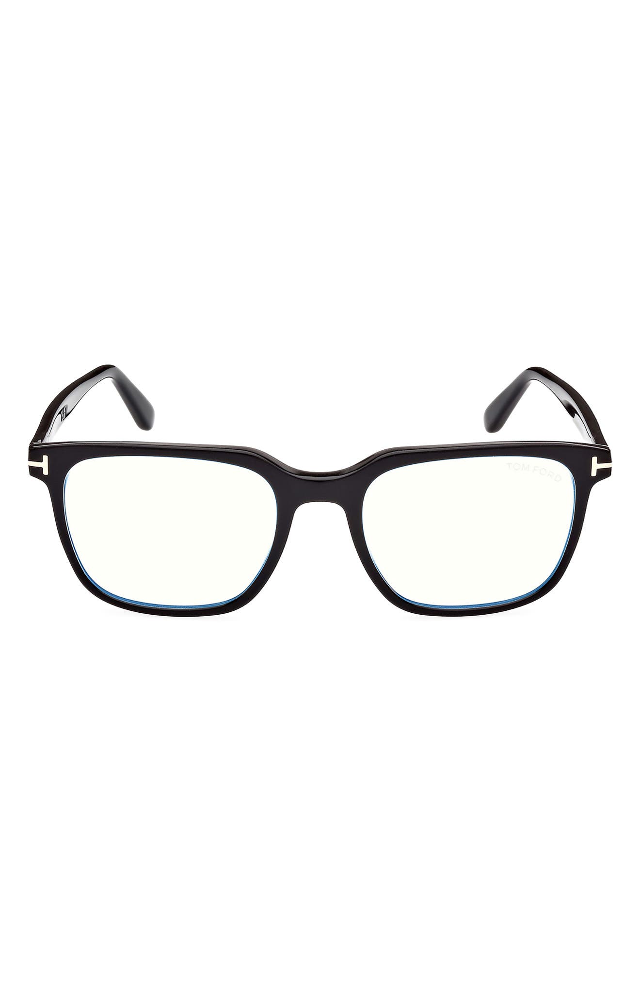 TOM FORD 53mm Square Blue Light Blocking Glasses in Shiny Black | Smart  Closet