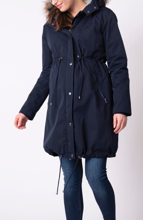 Shop Seraphine Water Resistant 3-in-1 Maternity Parka In Navy