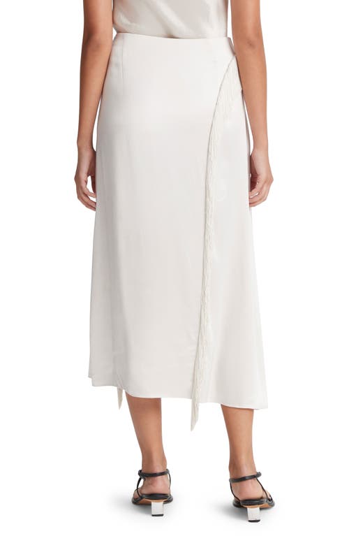 Vince Asymmetric Fringe Midi Skirt In Sandstone