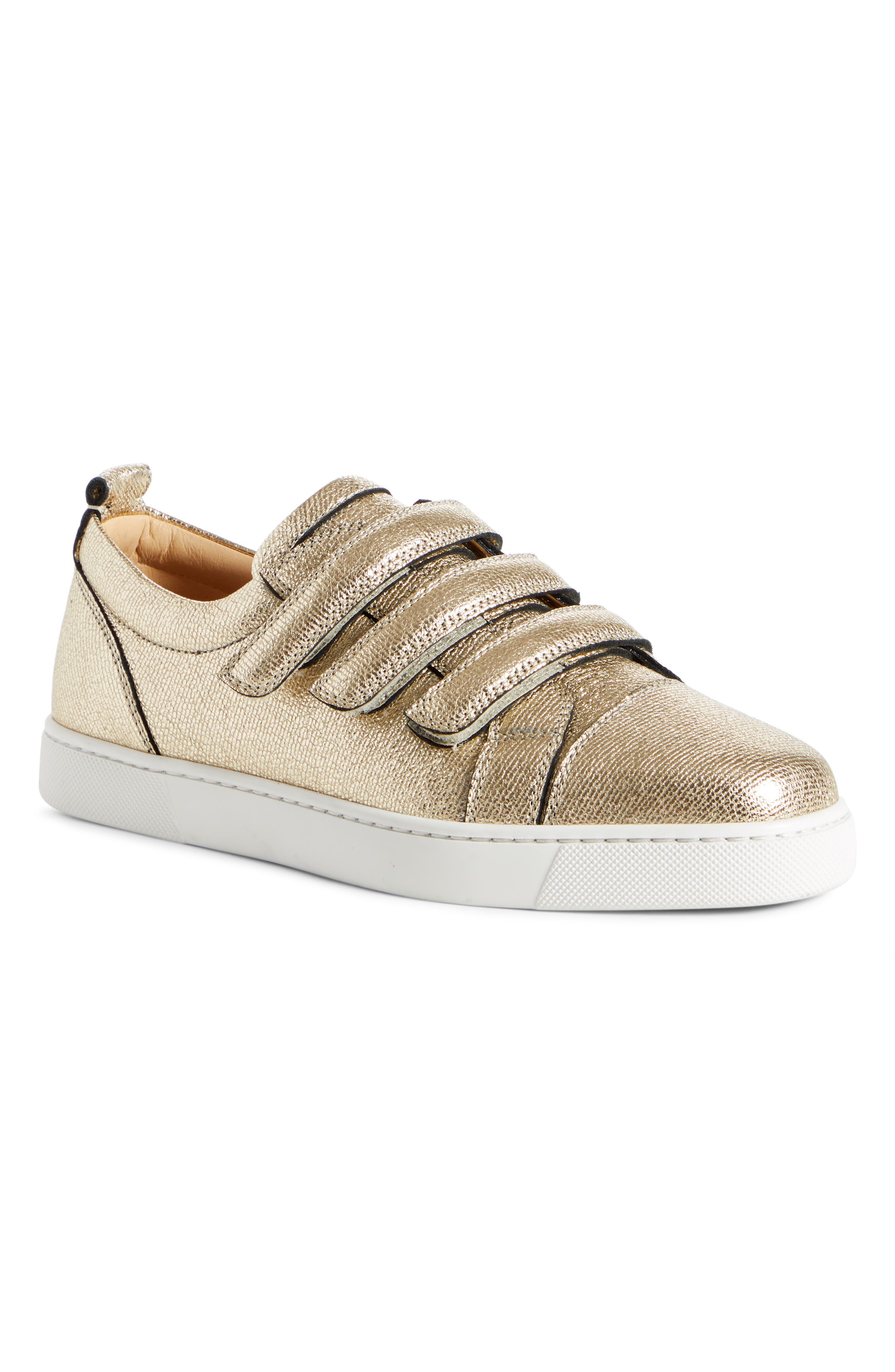 Christian Louboutin Kiddo Donna Three Strap Leather Sneakers