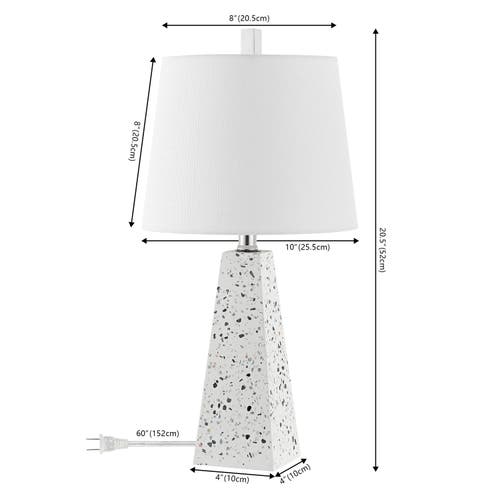 Jonathan Y Owen Contemporary Resin Led Table Lamp In White Terrazzo- Set Of 2