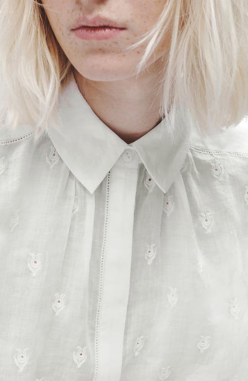 Rag & Bone Robin Embroidered Top White In White