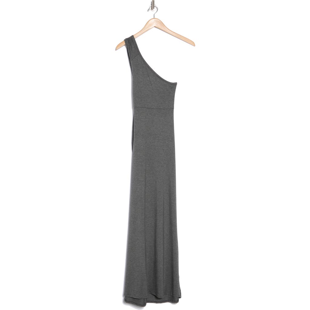 Go Couture One Shoulder Maxi Dress In Charcoal
