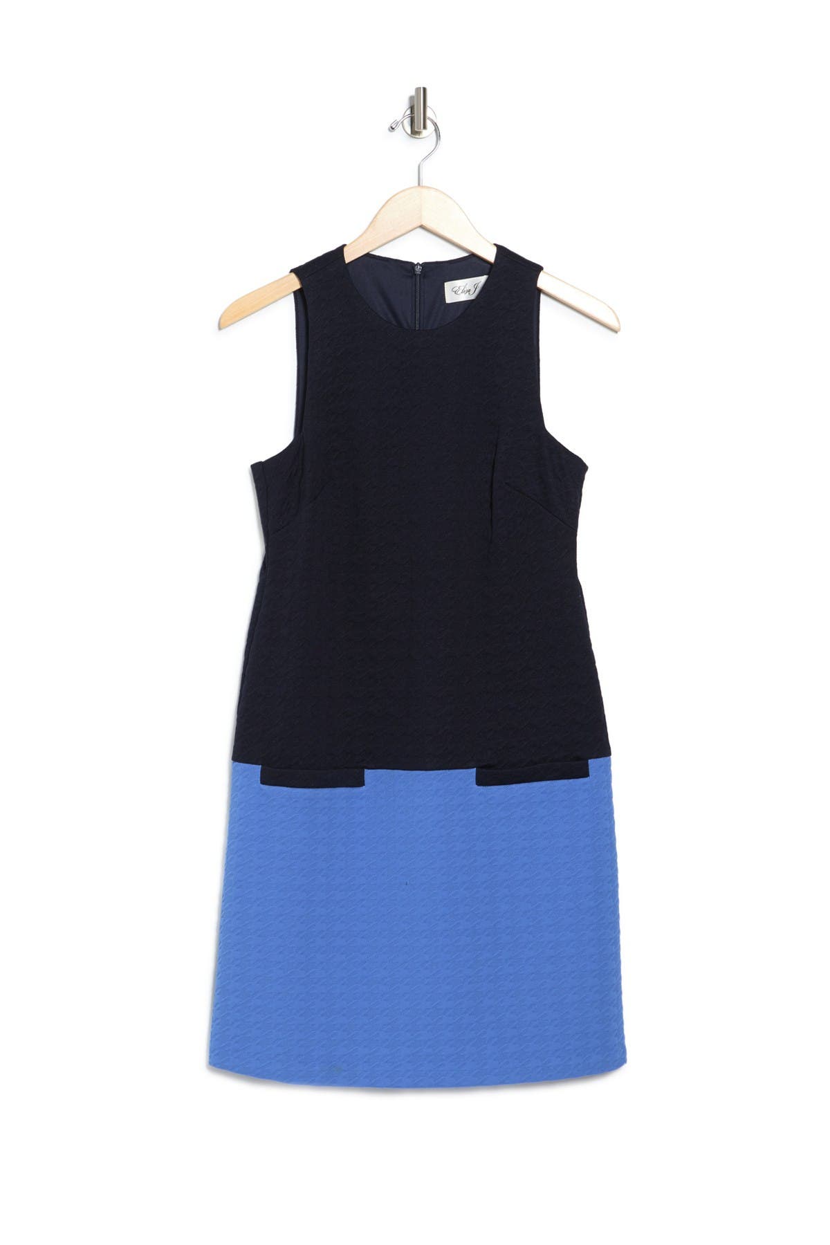 Eliza J Sleeveless Colorblock Shift Dress In Blue
