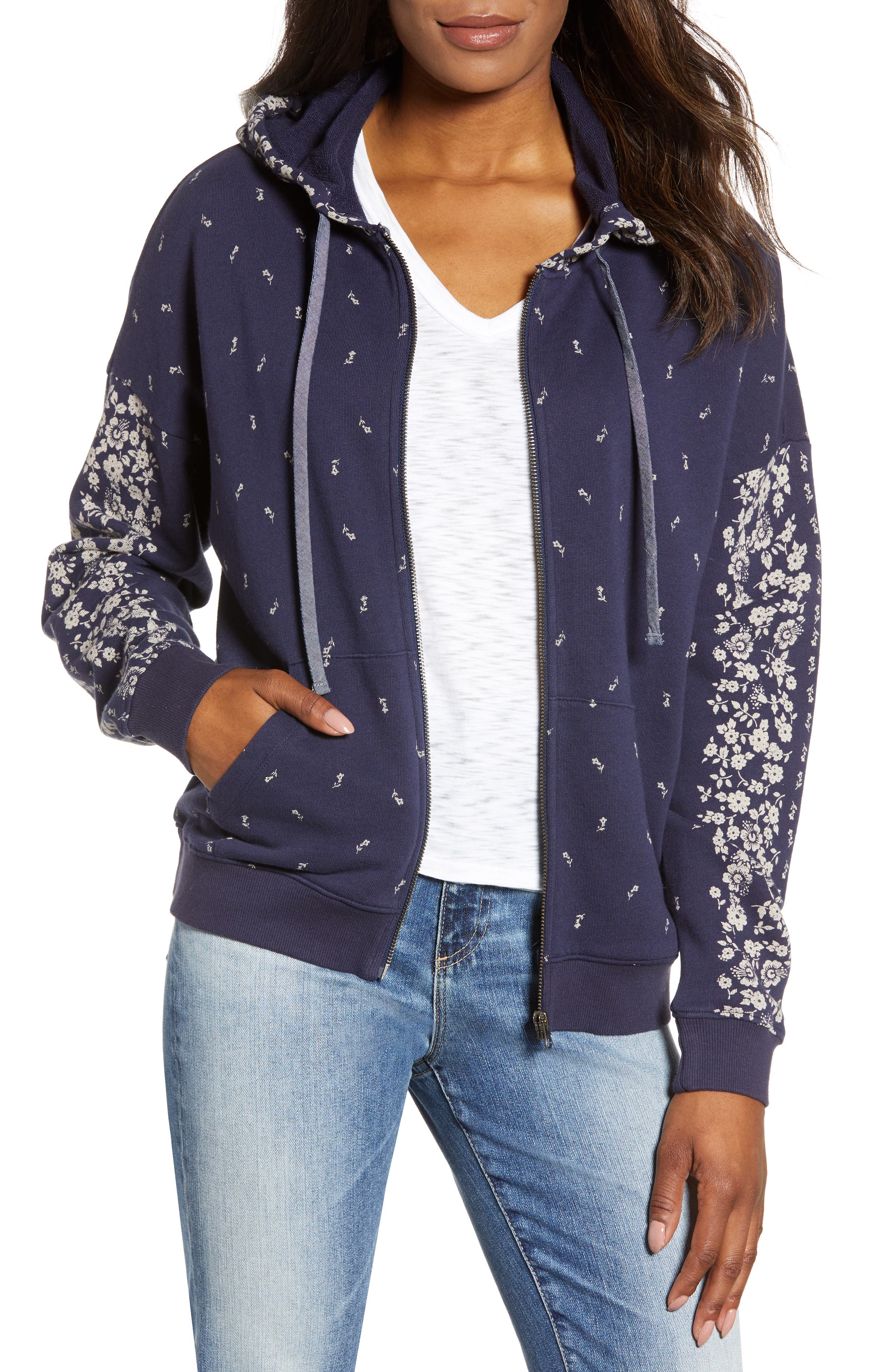 lucky brand floral hoodie