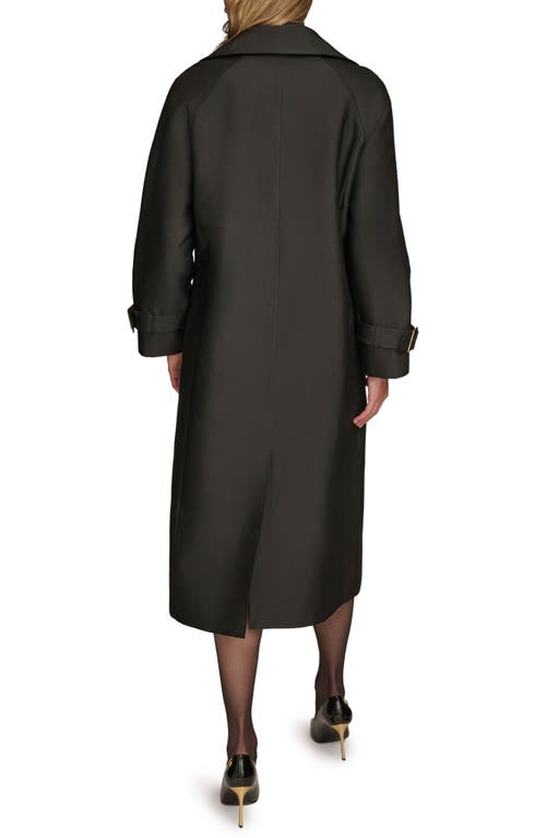 Donna Karan New York Double Breasted Trench Coat In Black