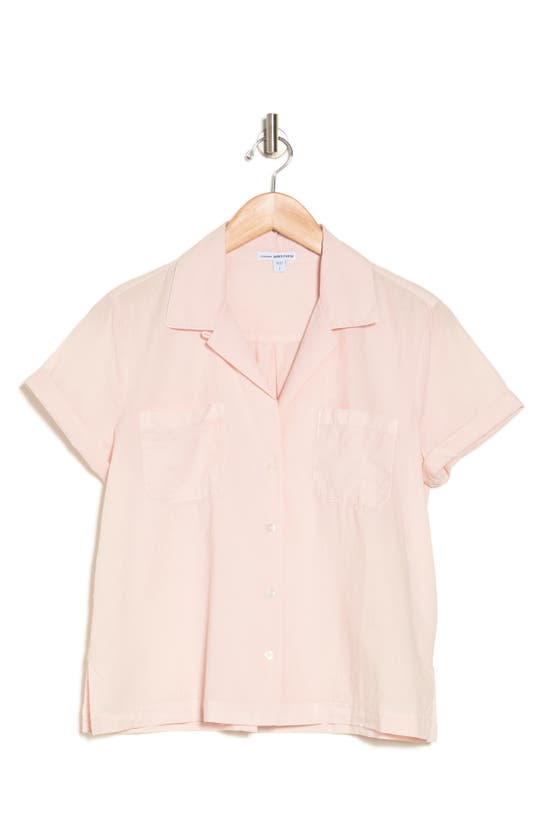 James Perse Cotton Short Sleeve Button-up Camp Shirt In Pink
