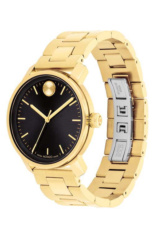 Shop Movado Bold Access Bracelet Watch, 41mm In Black/yellow Gold