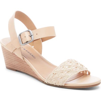 Lucky Brand Jaliena Wedge Sandal, Beige