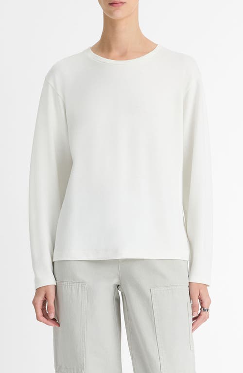 Vince Relaxed Long Sleeve Crewneck Top In Off White