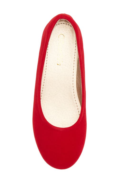 Shop Dream Pairs Kids' Ballerina Flat In Red/suede