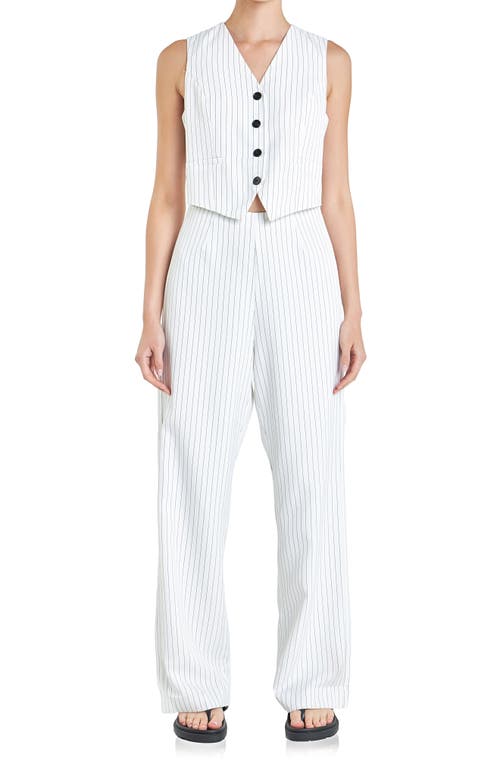 Grey Lab Vest Wide Leg Jumpsuit In White