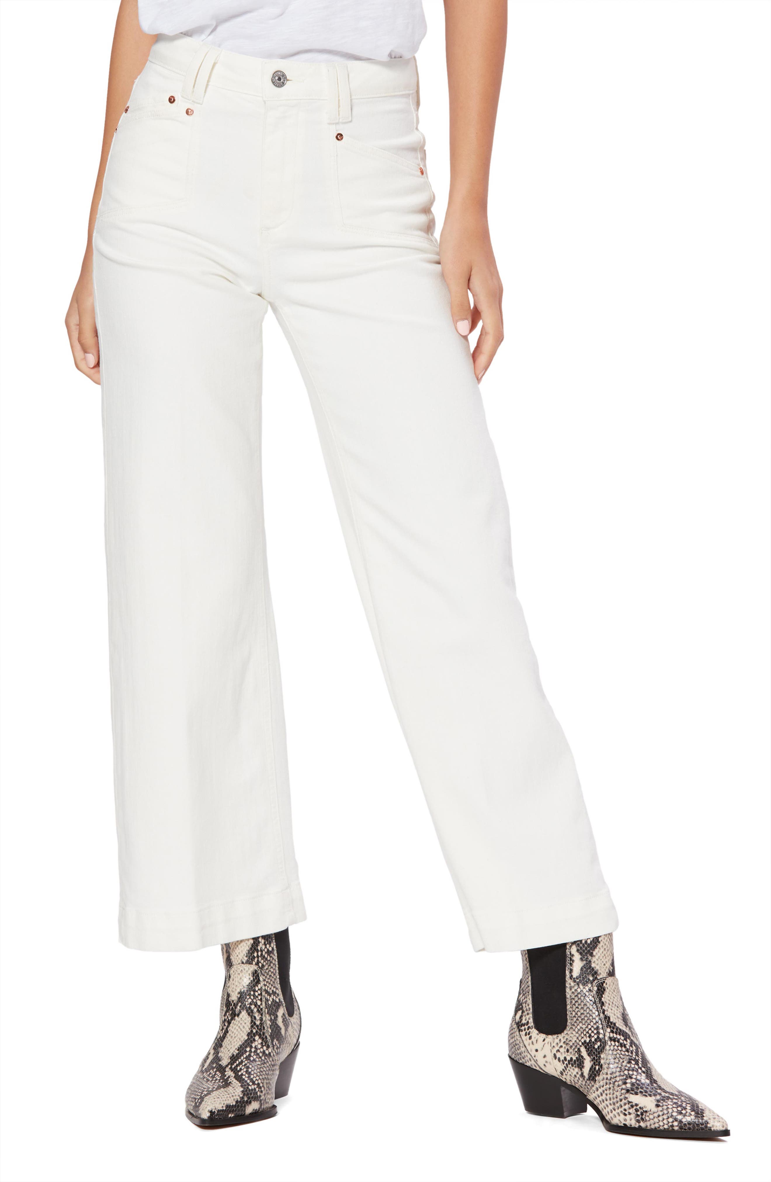 paige wide leg cropped jeans