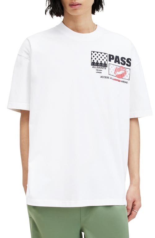 AllSaints Pass Graphic T-Shirt Optic White at Nordstrom,