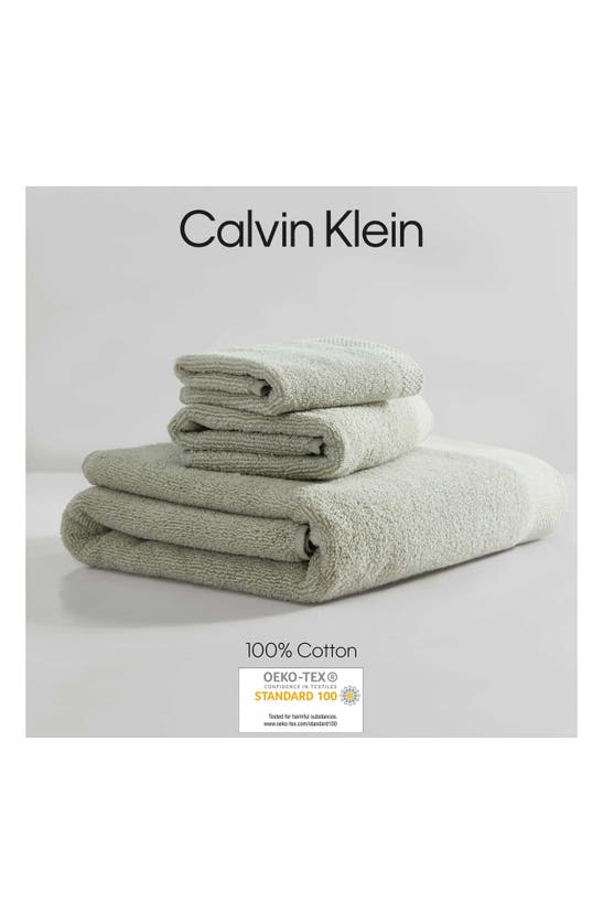 Shop Calvin Klein Entwine 3-piece Towel Set In Pastel Green