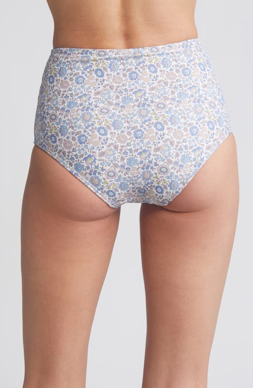 Shop Nu Swim X Liberty London Floral Print High Waist Bikini Bottoms In Blue Multi