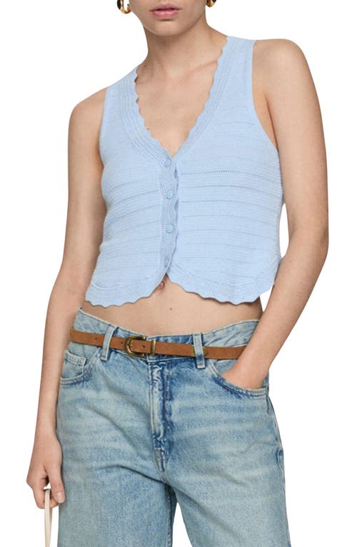 MANGO Open Stitch Knit Vest in Blue at Nordstrom, Size X-Large