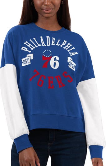 Women's G-III 4Her by Carl Banks White Philadelphia 76ers Basketball Love Fleece Pullover Hoodie Size: 2XL