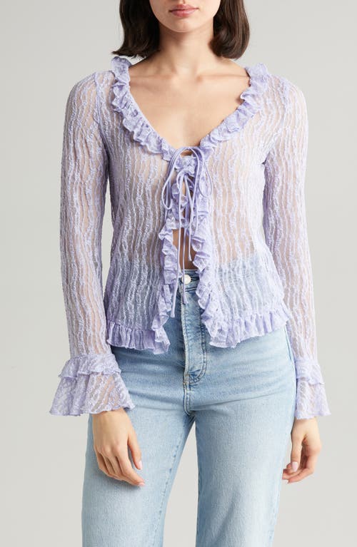 ASTR the Label Lace Front Tie Bed Jacket at Nordstrom,