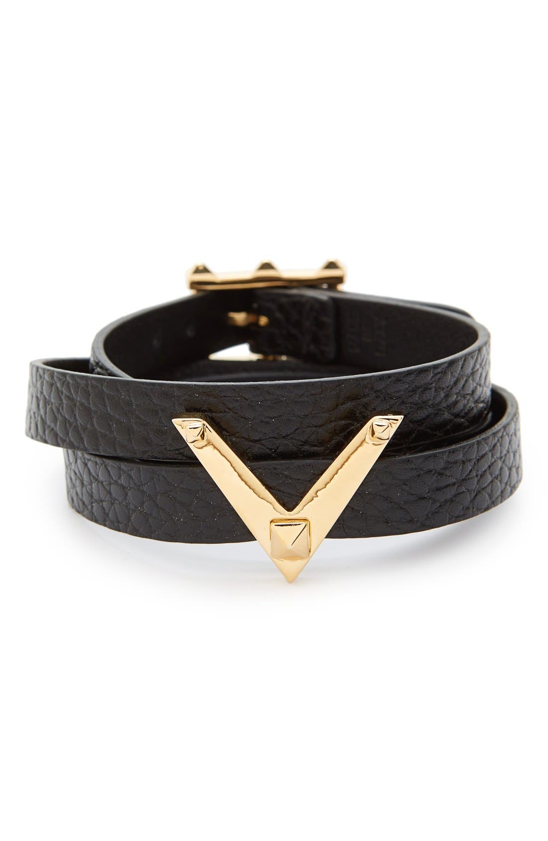 Valentino 'My Rockstud V' Leather Wrap Bracelet Nordstrom