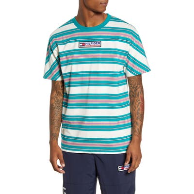 Tommy Jeans Tjm Sport Tech Stripe T-Shirt, Blue