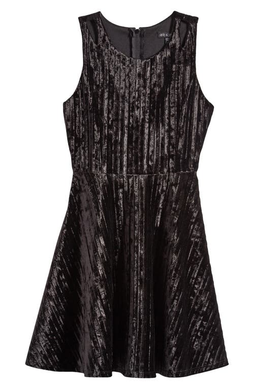 Ava & Yelly Kids' Velvet Rib Party Dress Black at Nordstrom,