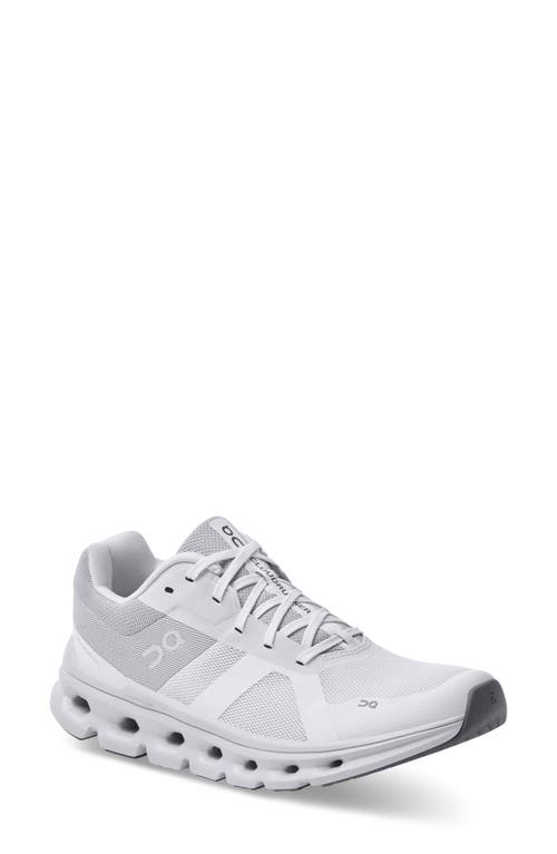 On Cloudrunner Running Shoe In White/frost