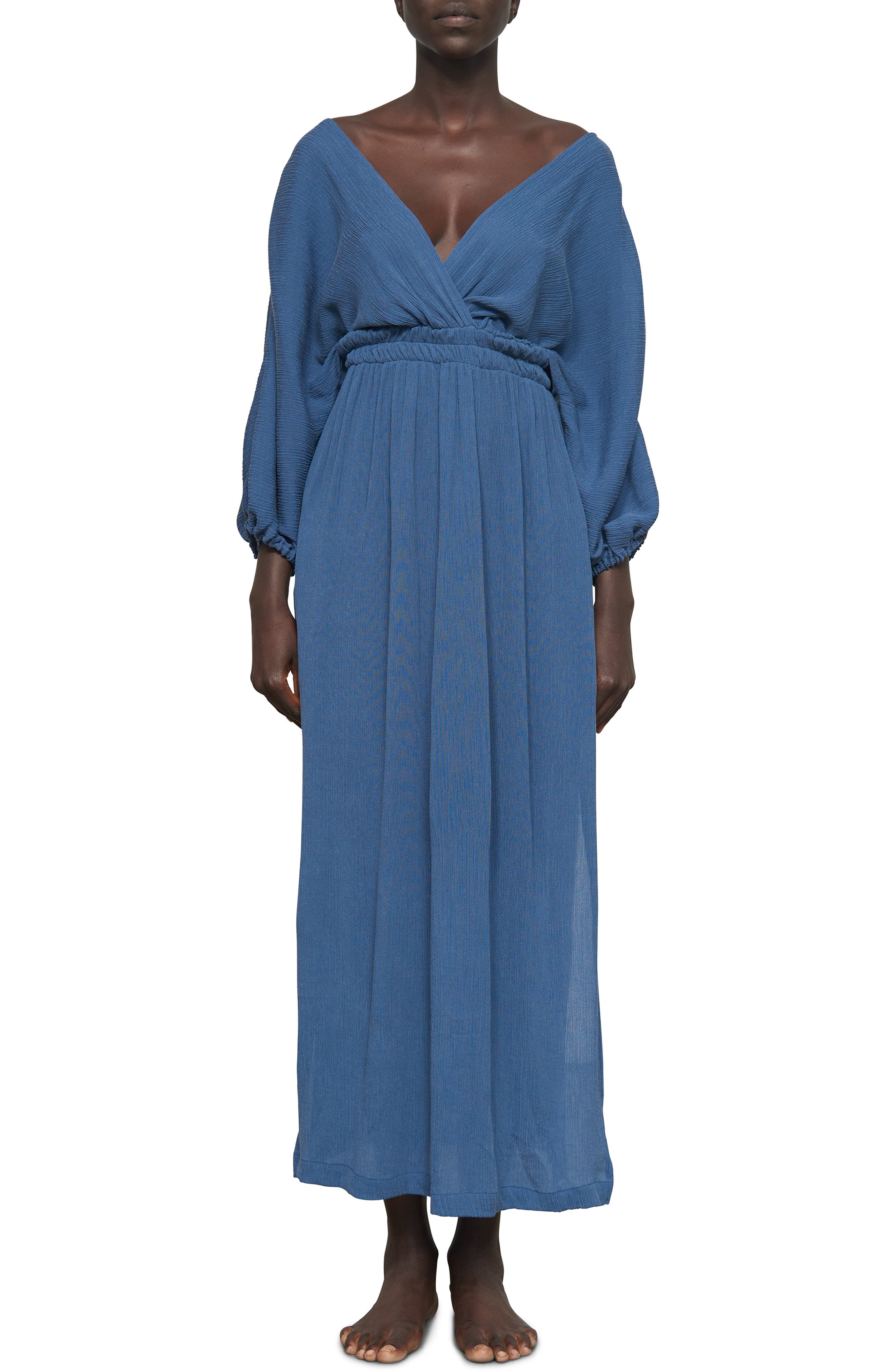 Mara Hoffman Nami Cover-Up Maxi Dress, Blue