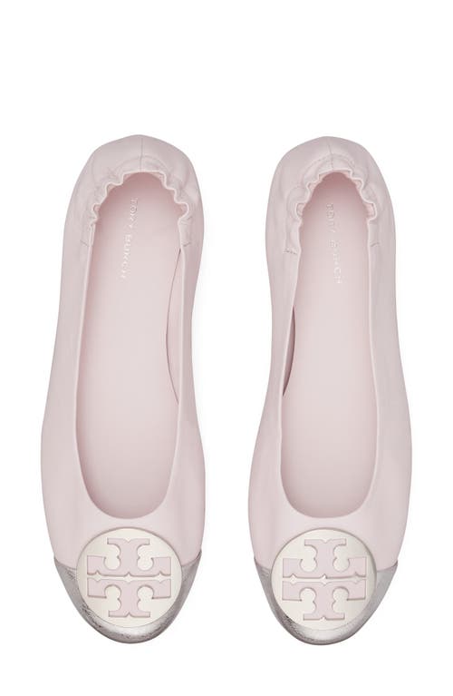 Shop Tory Burch Claire Cap Toe Ballet Flat In Light Lavender/silver